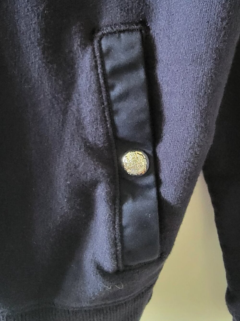 Lauren Ralph Lauren Jacket Silver Crest Snap Front Navy Size Petite Med - Picture 4 of 11